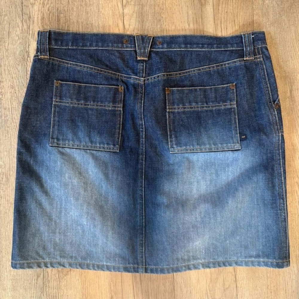 Abercrombie Fitch Denim Mini Skirt Blue Wash Utility Pockets Size 12 - Picture 3 of 3